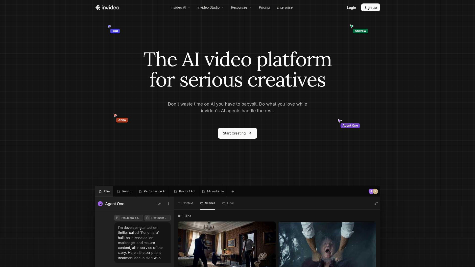 InVideo homepage