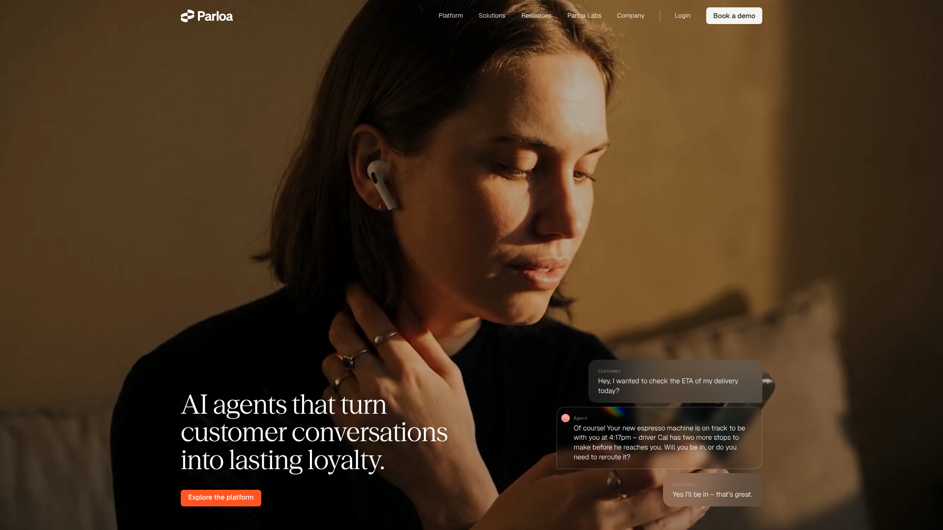 Parloa homepage