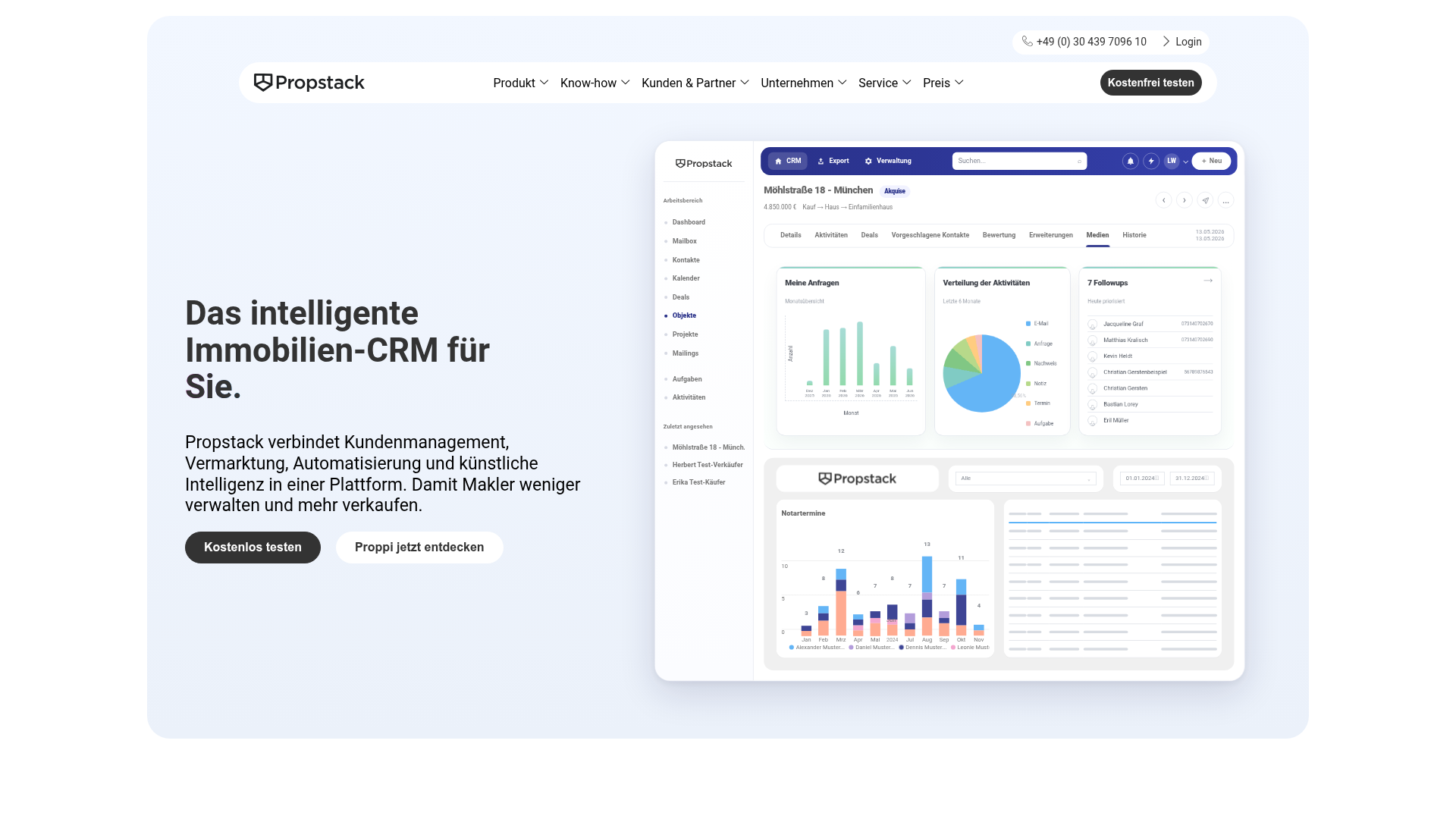 Propstack homepage
