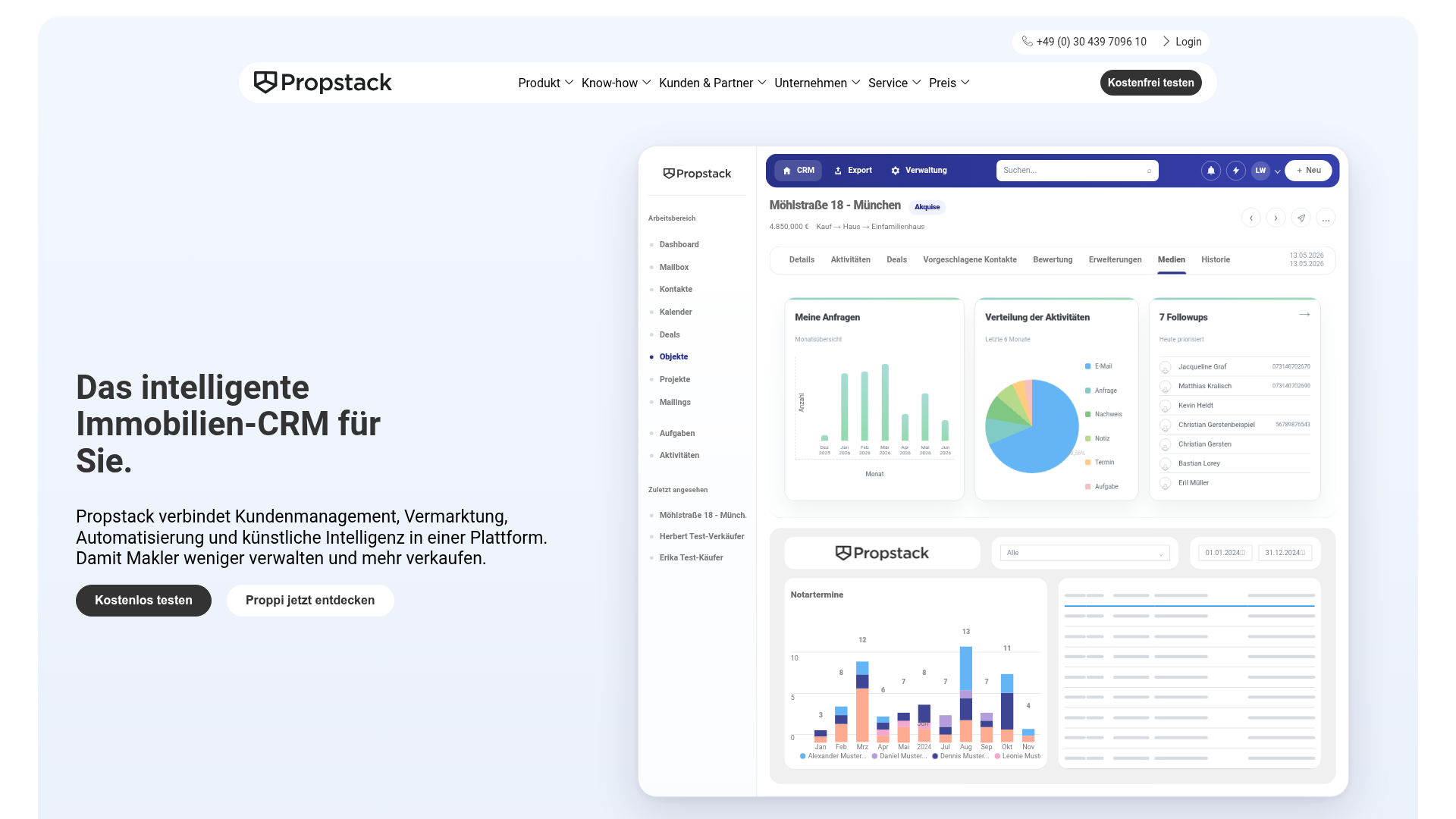 Propstack homepage