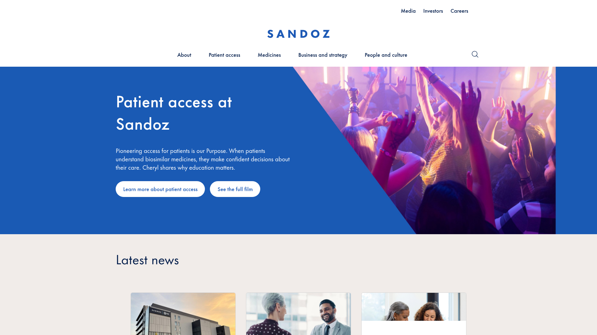 Sandoz homepage