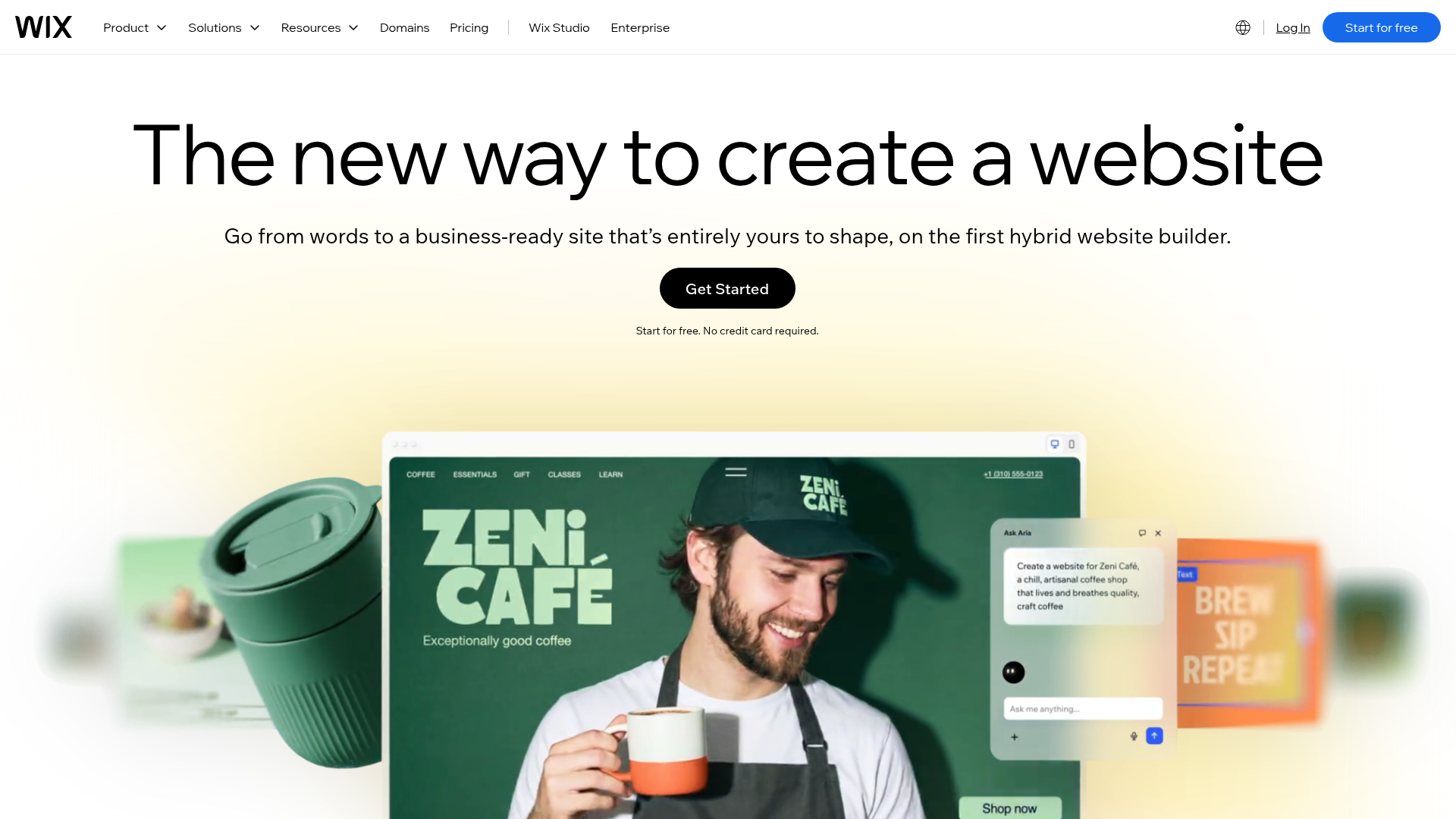 Wix homepage