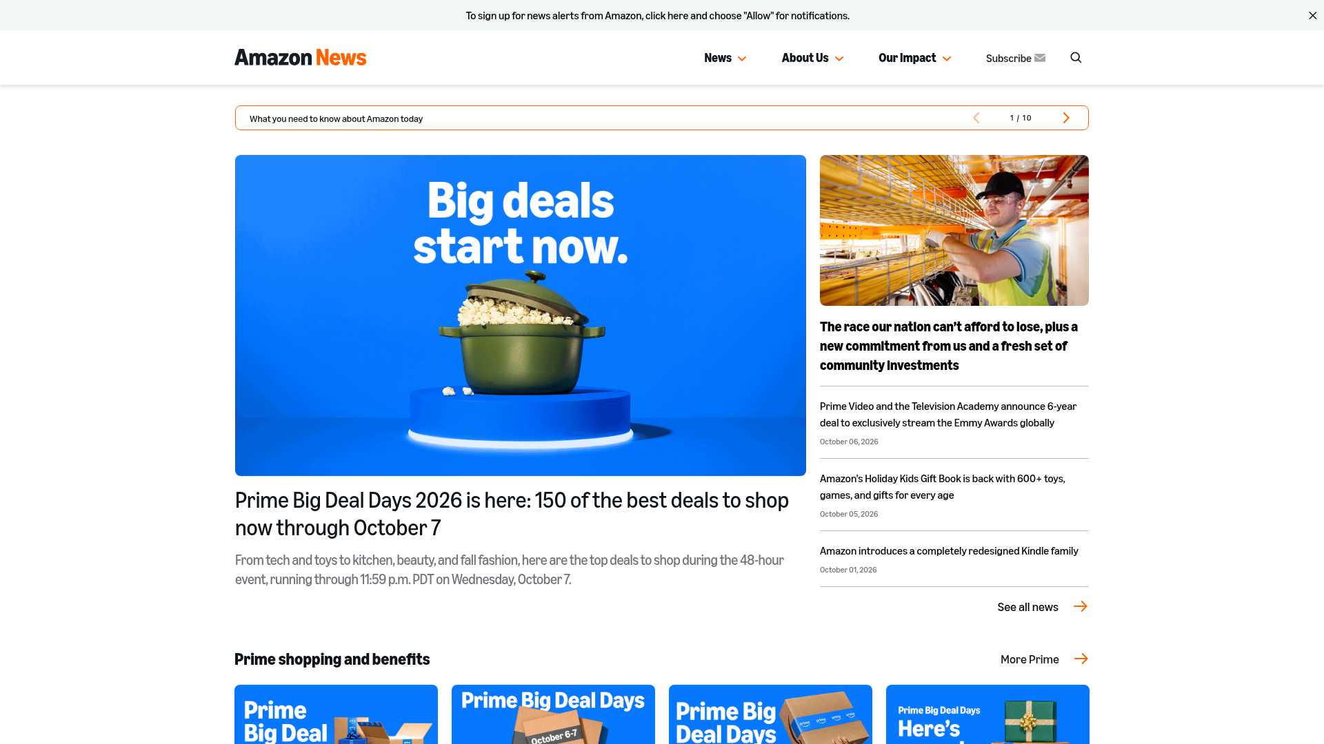 Amazon homepage