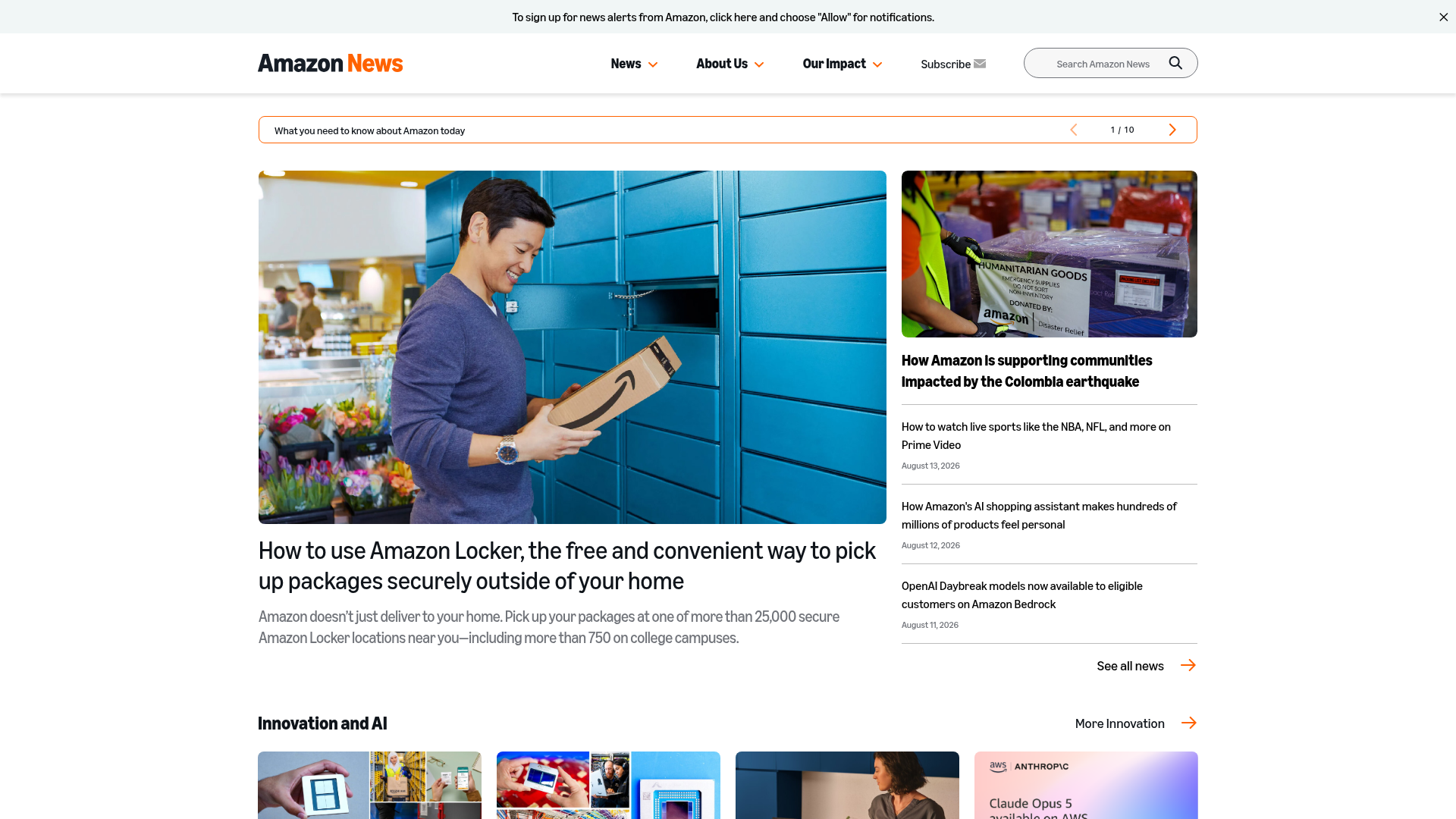 Amazon homepage