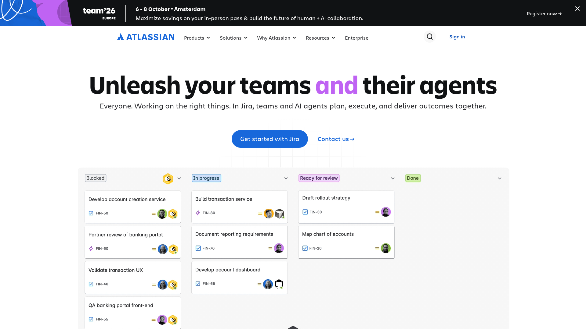 Atlassian homepage