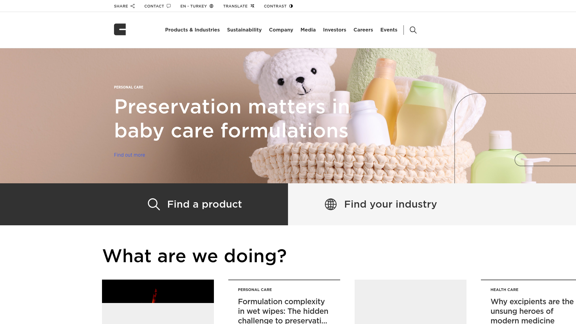 Clariant homepage