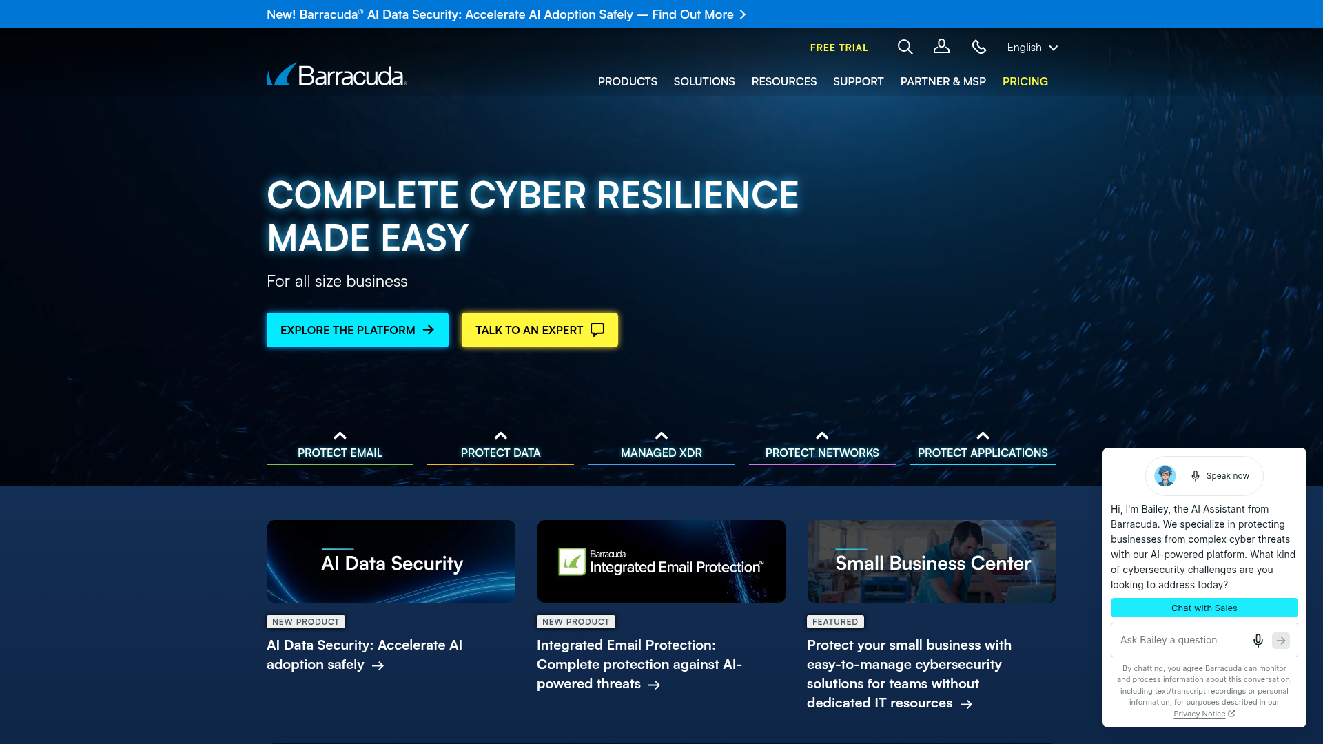 Barracuda Networks homepage