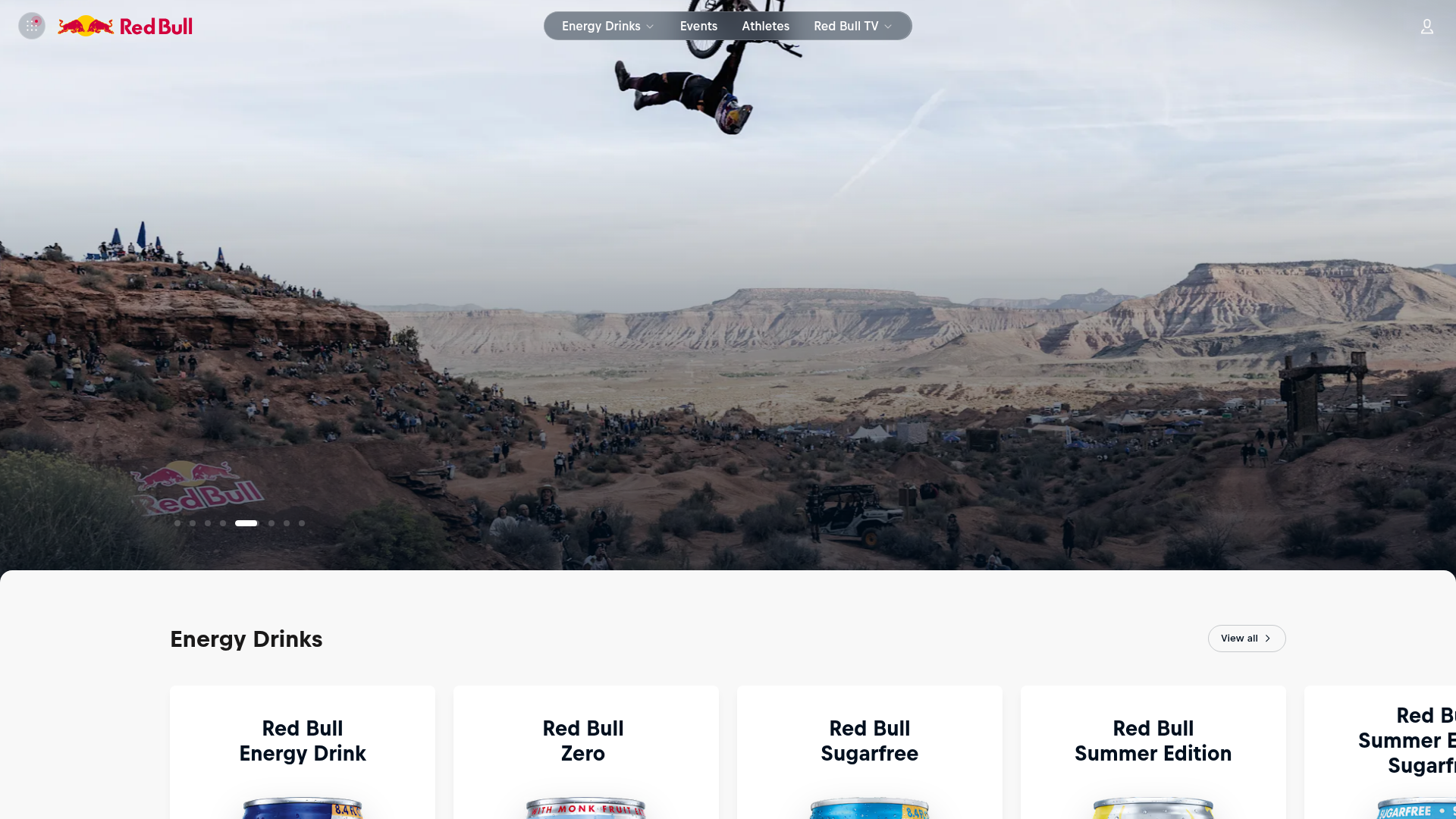 Red Bull homepage
