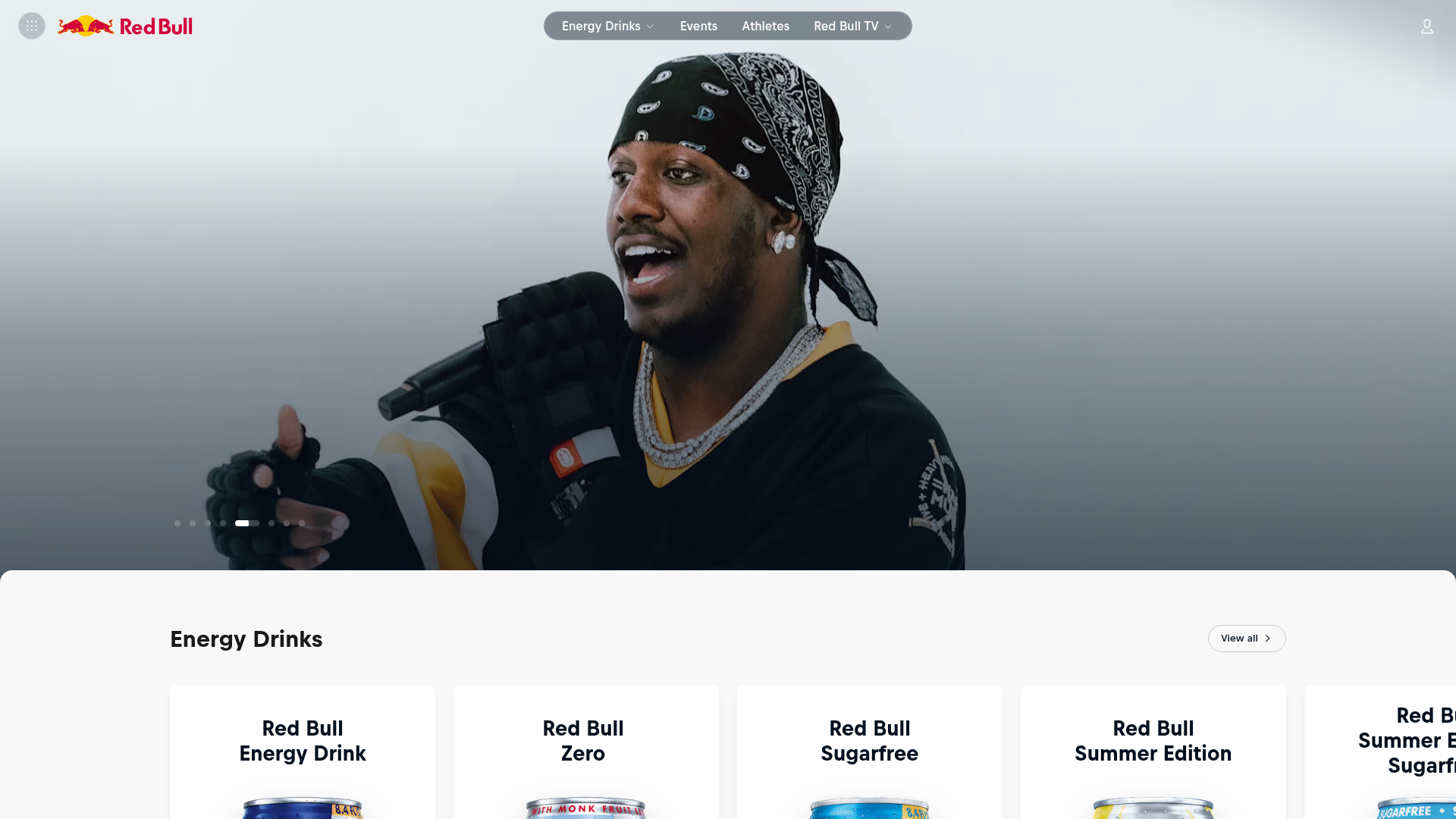 Red Bull homepage