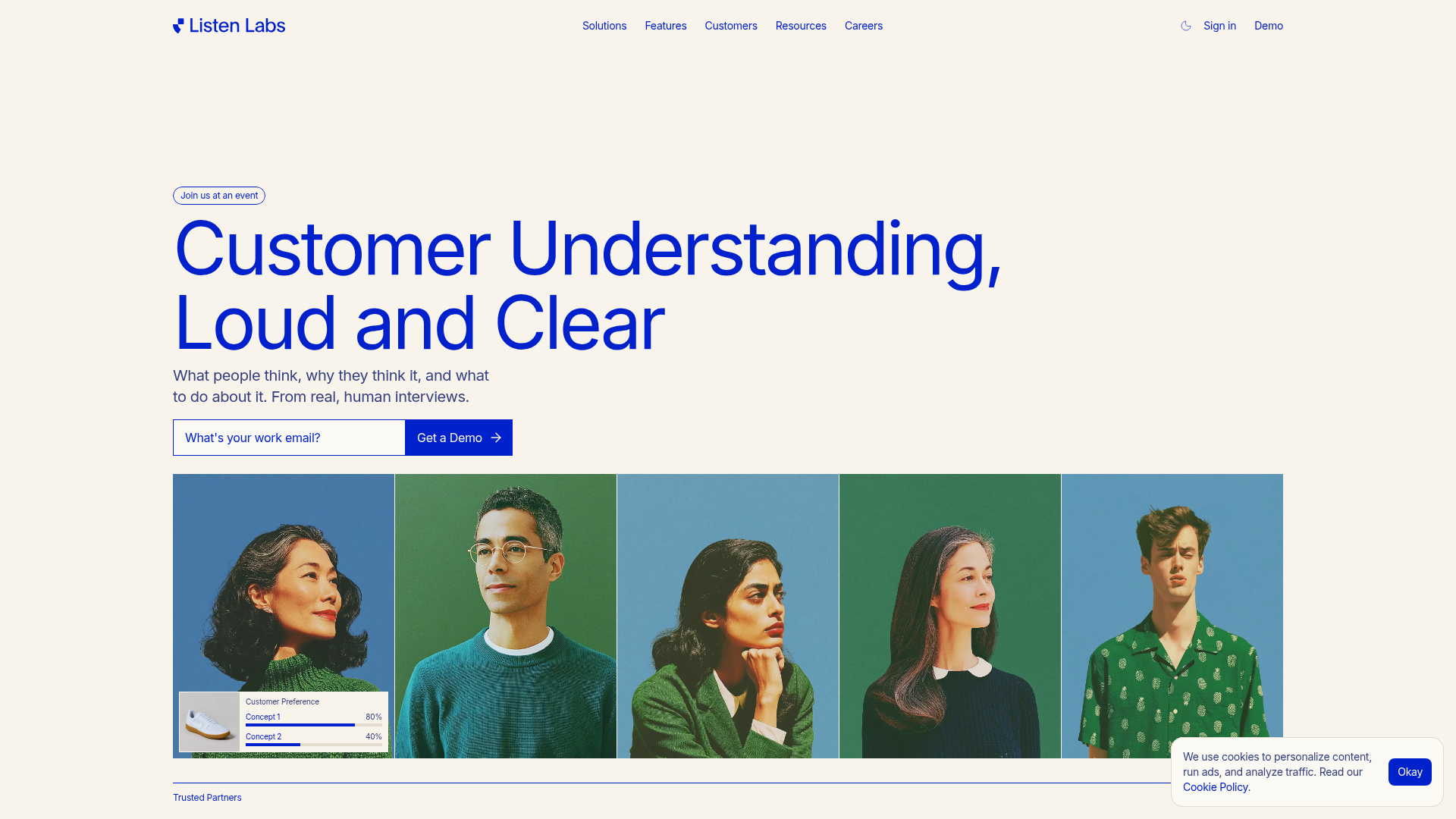 Listen Labs homepage