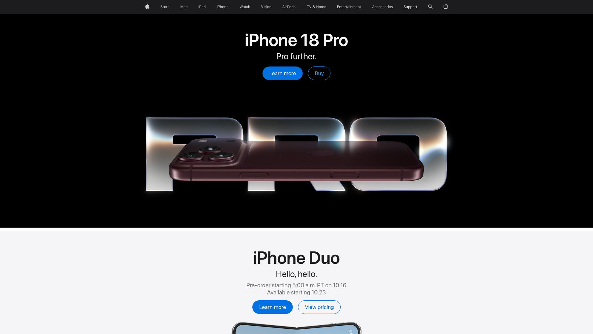 Apple homepage