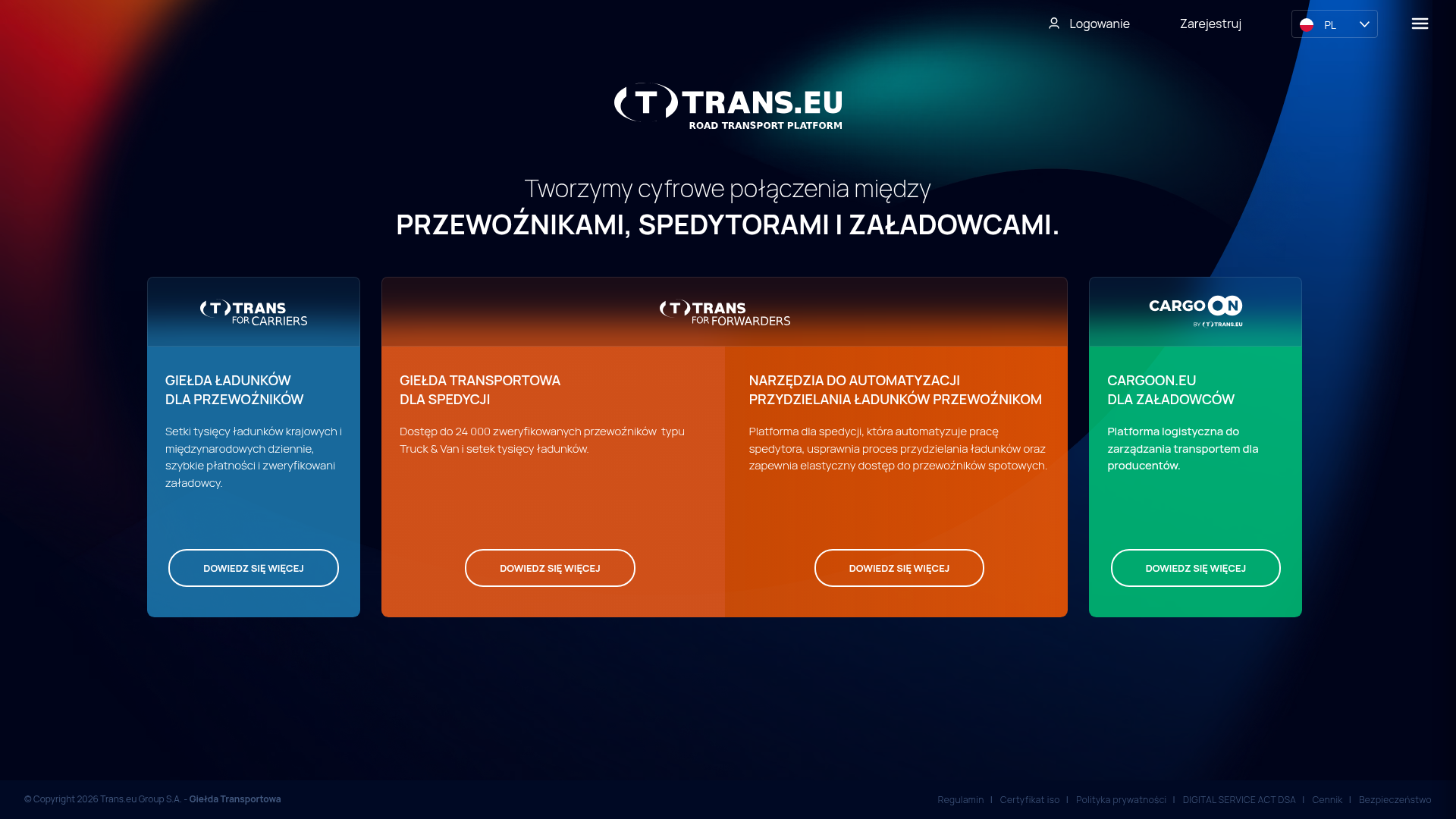 Trans.eu homepage