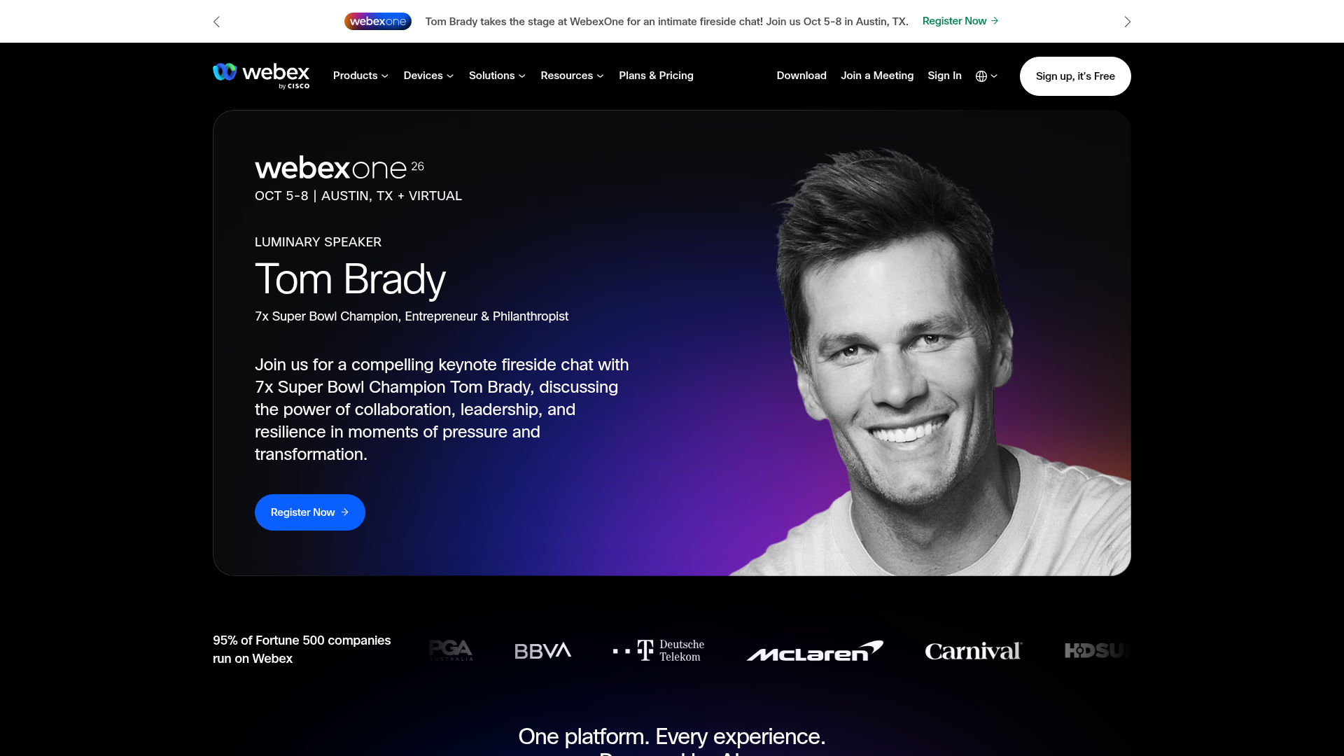 Cisco Webex Calling homepage