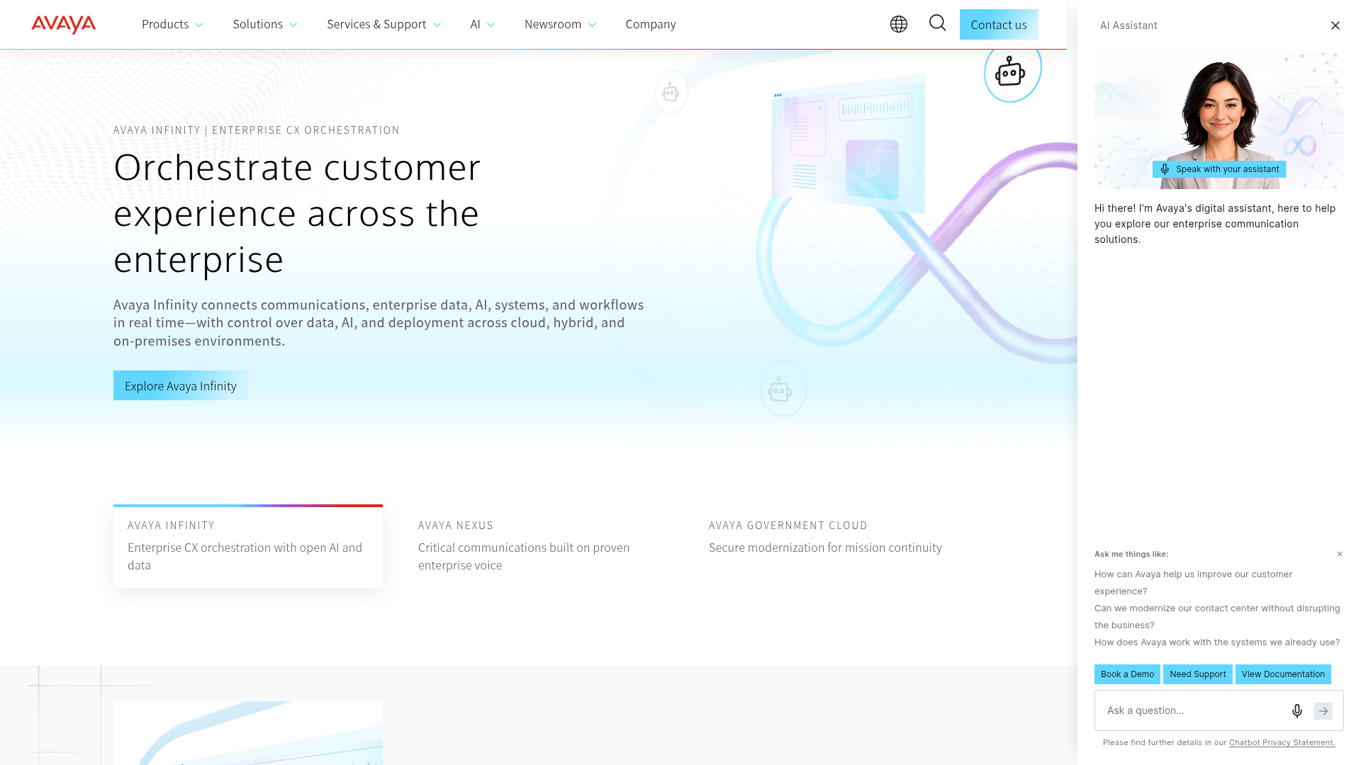 Avaya Cloud Office homepage