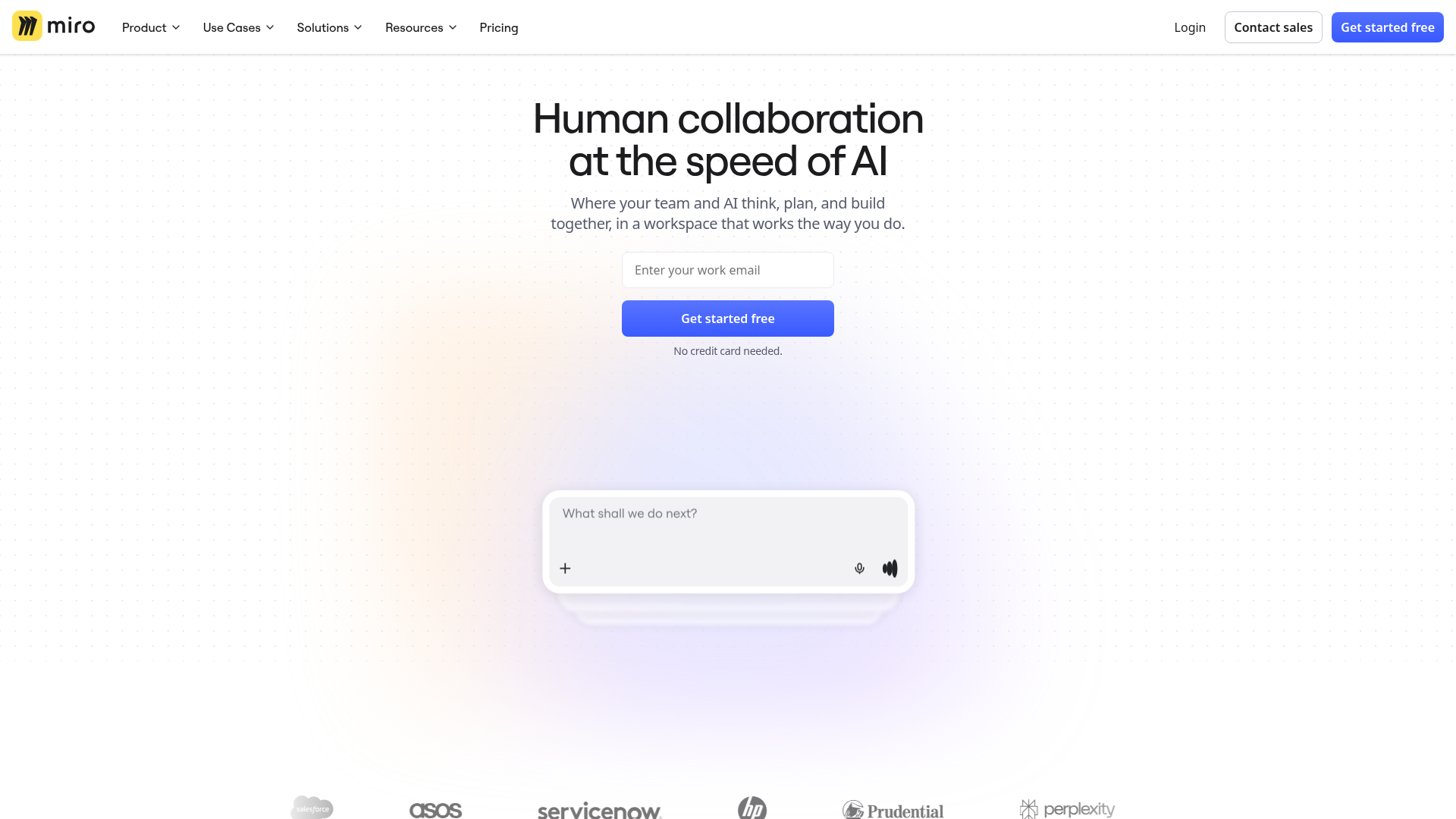 Miro homepage