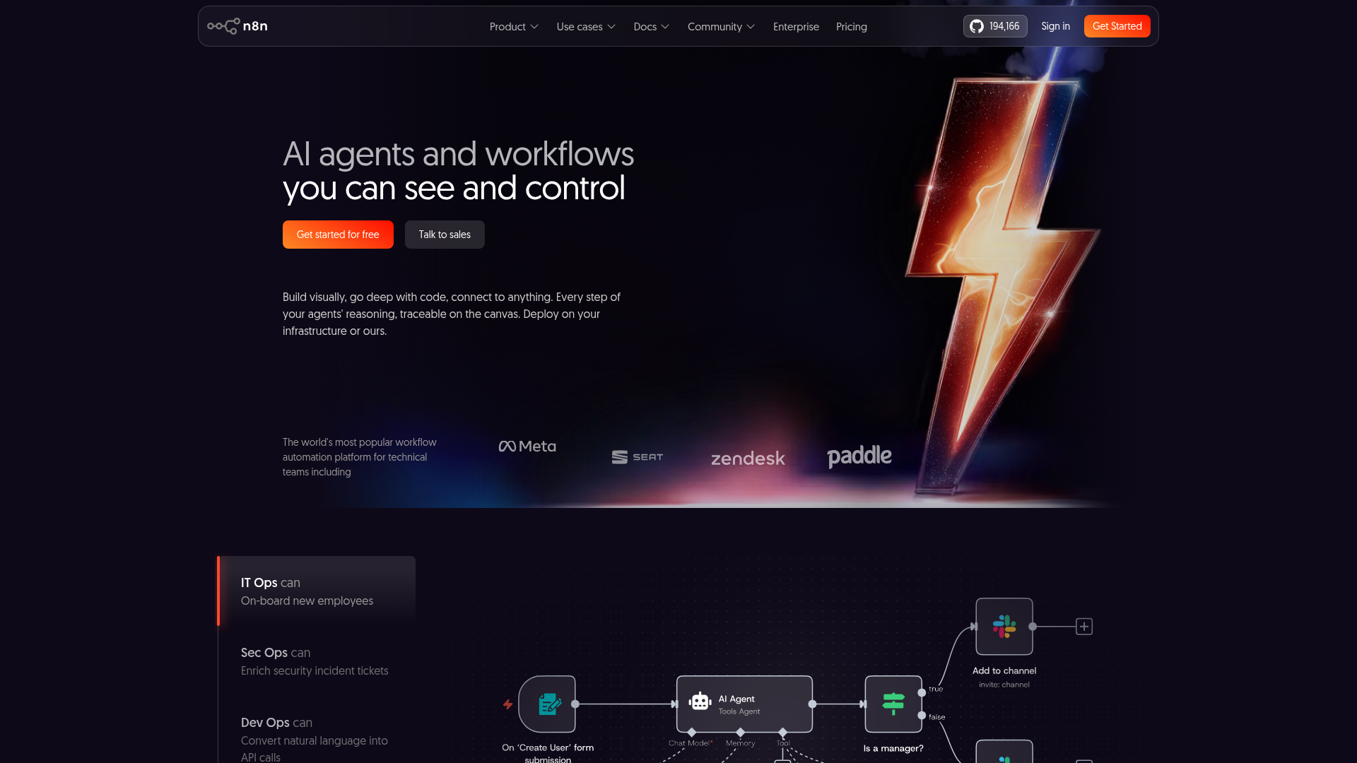 n8n homepage