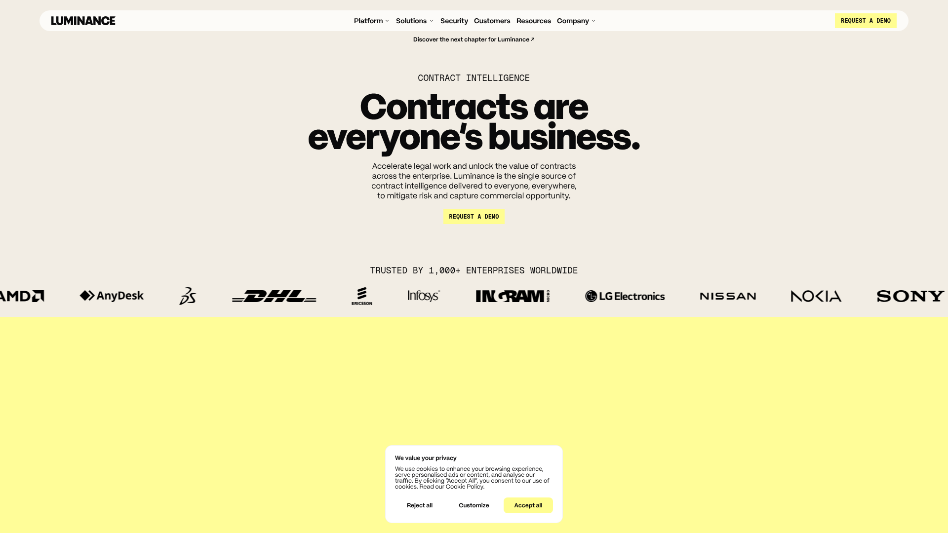 Luminance homepage