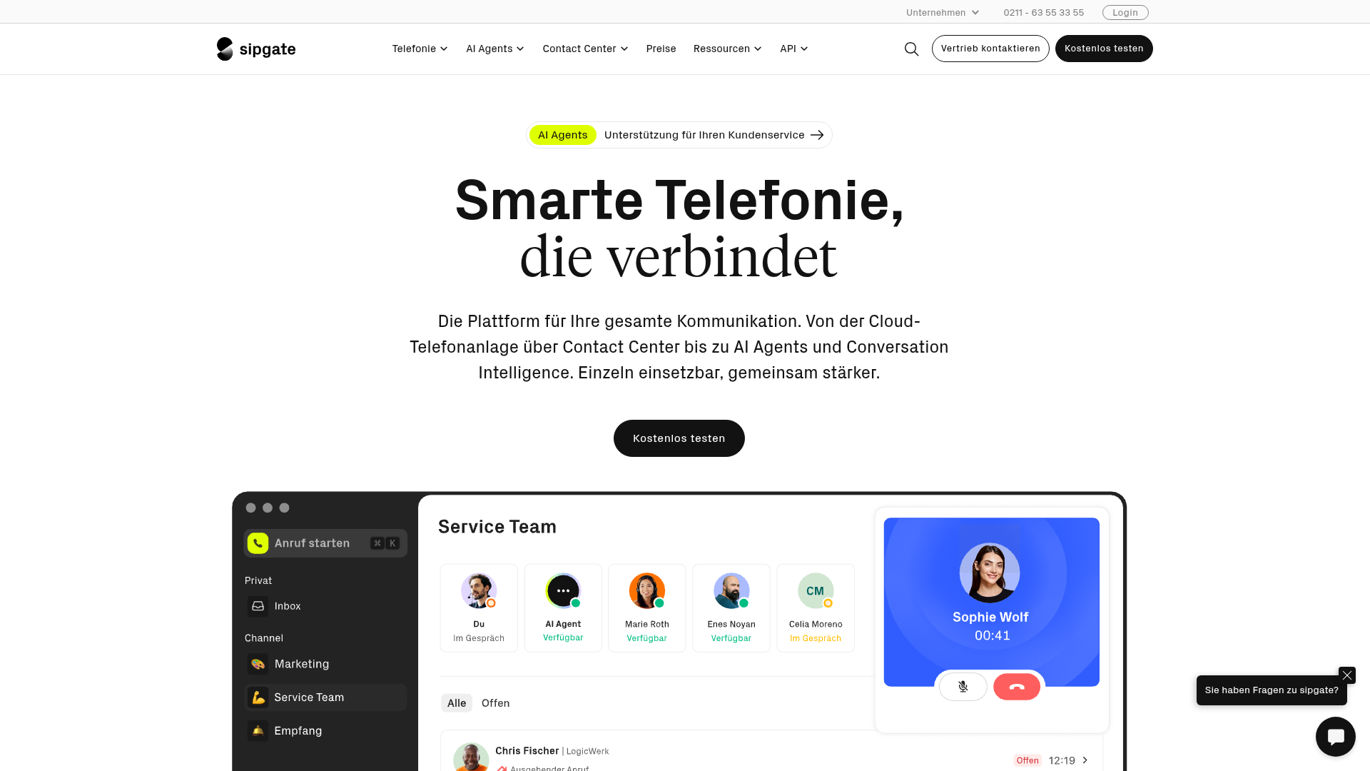 sipgate homepage
