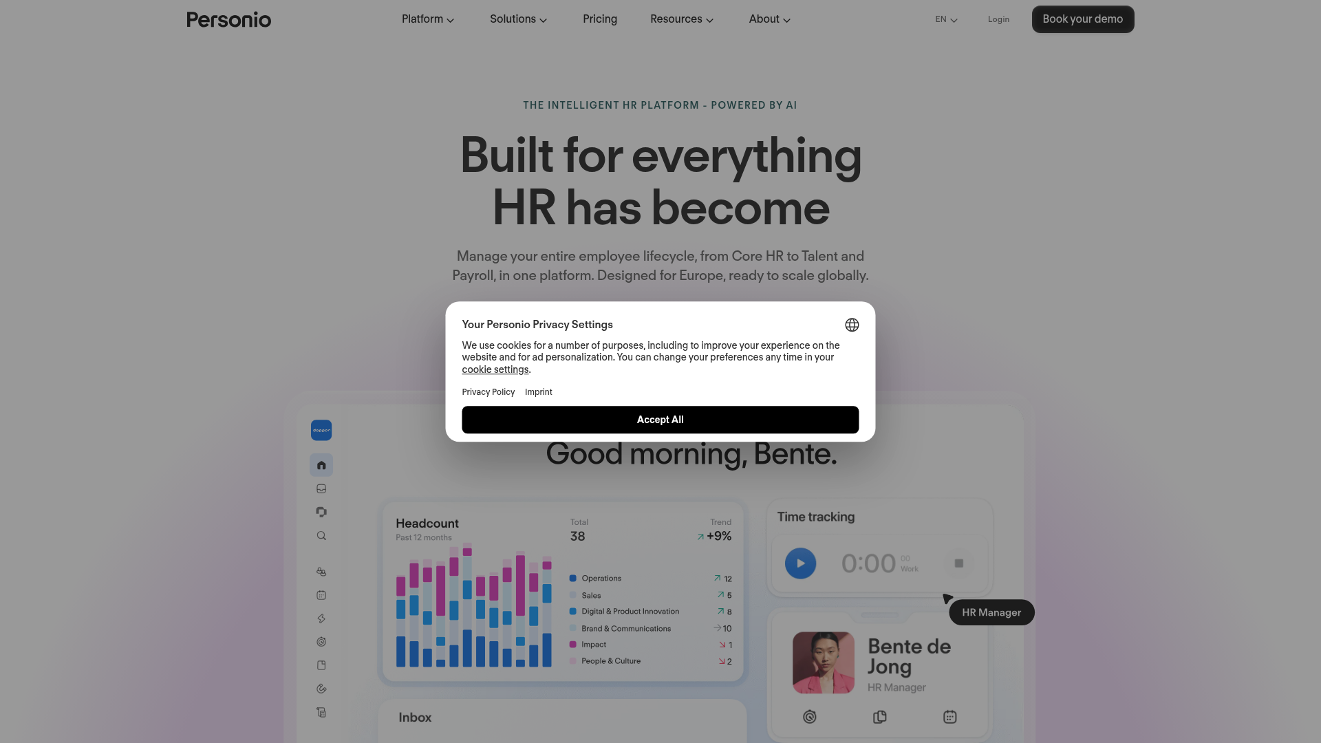 Personio homepage